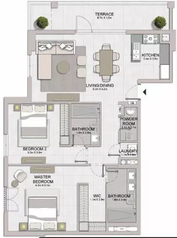 La Sirene Phase1 By Meraas Type 3, 2 beds