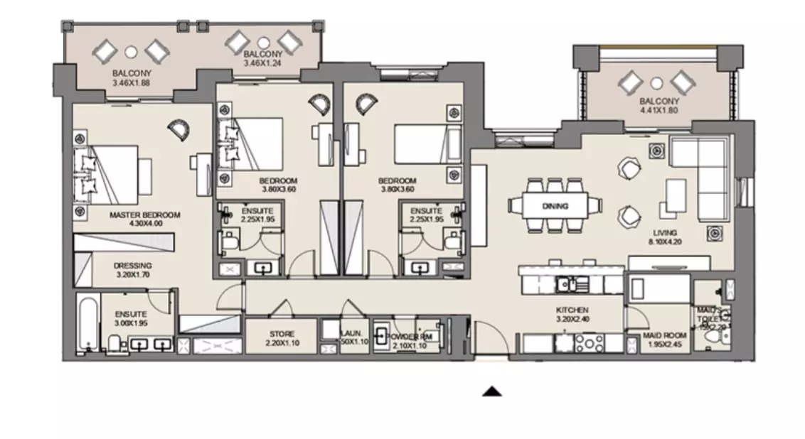 Al Jazi B4-Type A2, Level 3, 3 beds