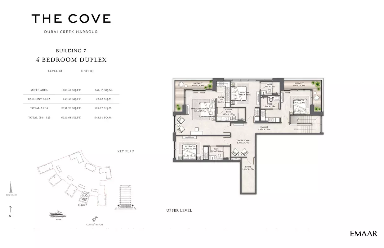 The Cove Phase 2 By Emaar Building 7 - Levels B1, Unit 03, 4 beds