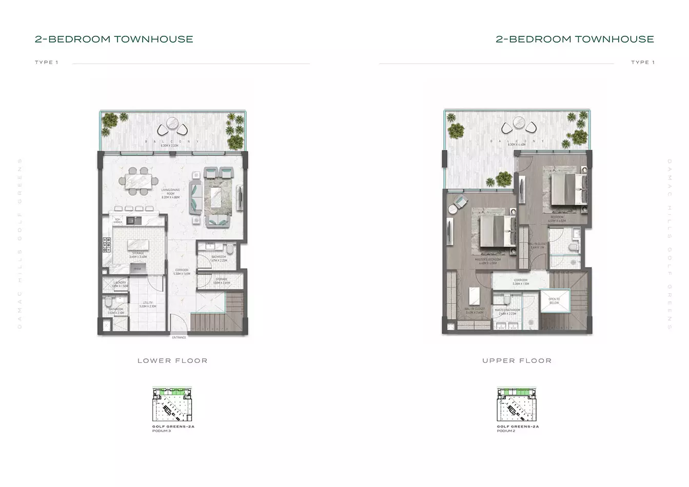 Golf Greens Type 1, 2 beds