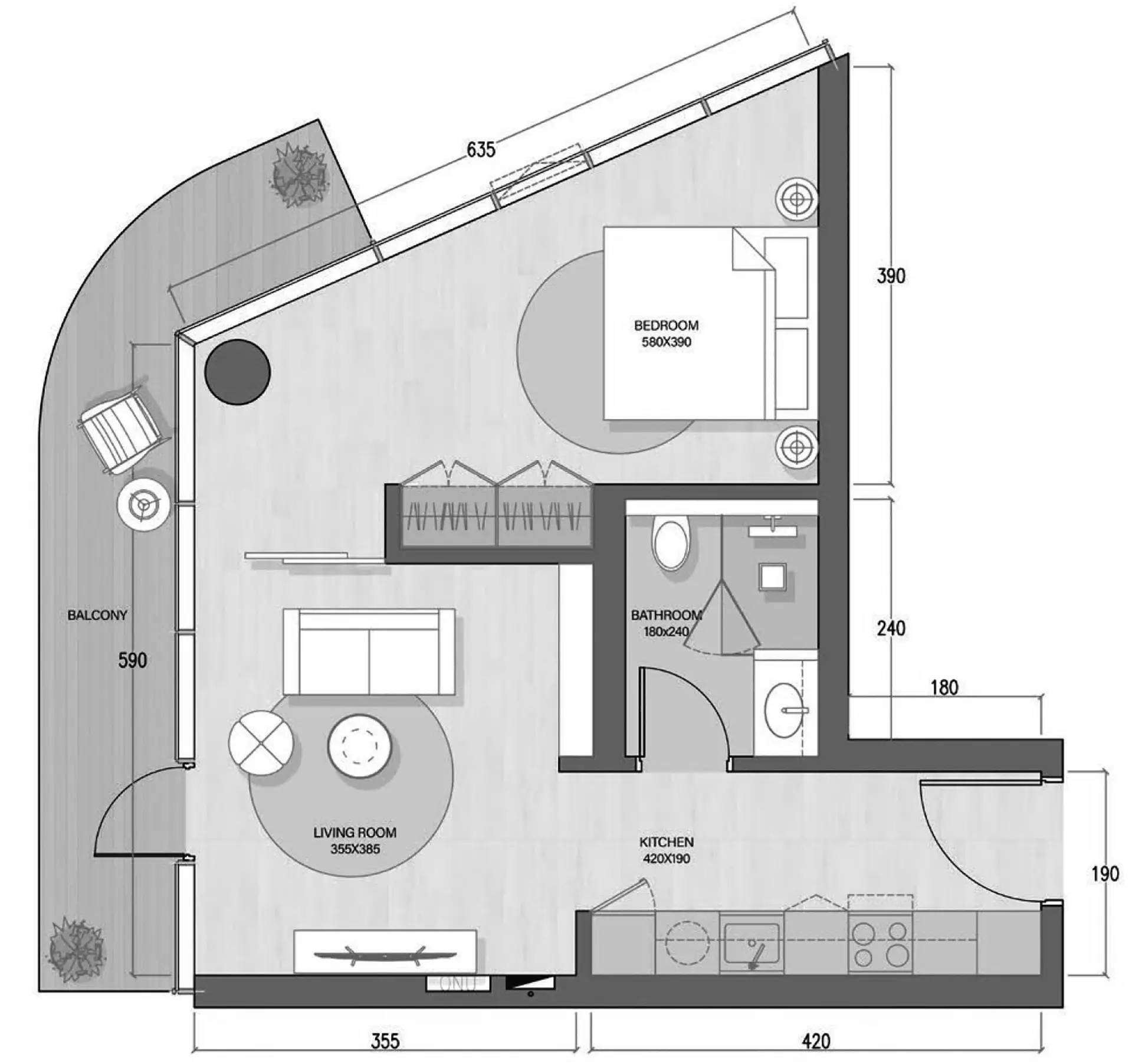 Quattro Del Mar Type E, 1 bed