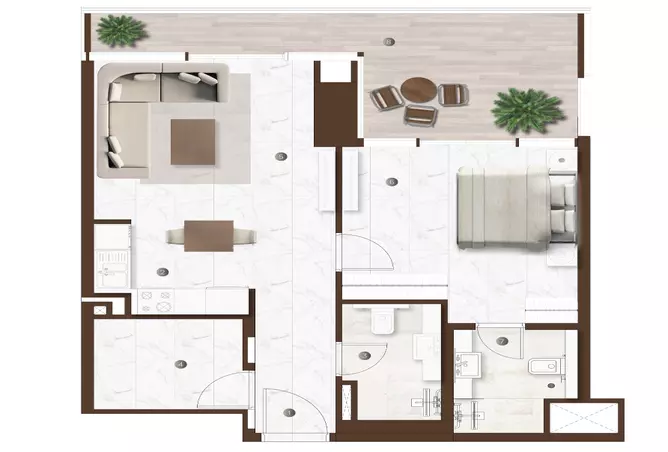 Onda By Kasco — 1BR floor plan