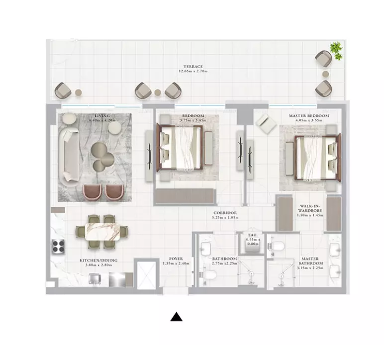 Ocean Point 1 By Emaar B2-Type 3C, 2 beds