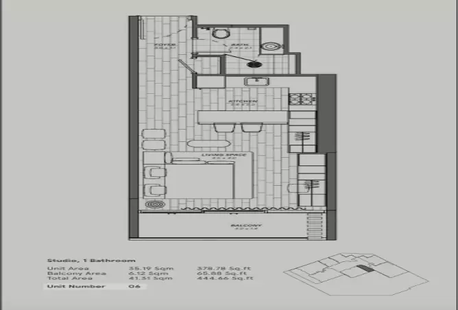 Reem Eleven — Studio floor plan