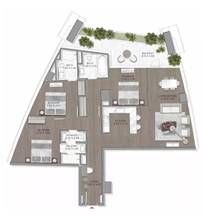 Safa Two Type 22, 3 beds