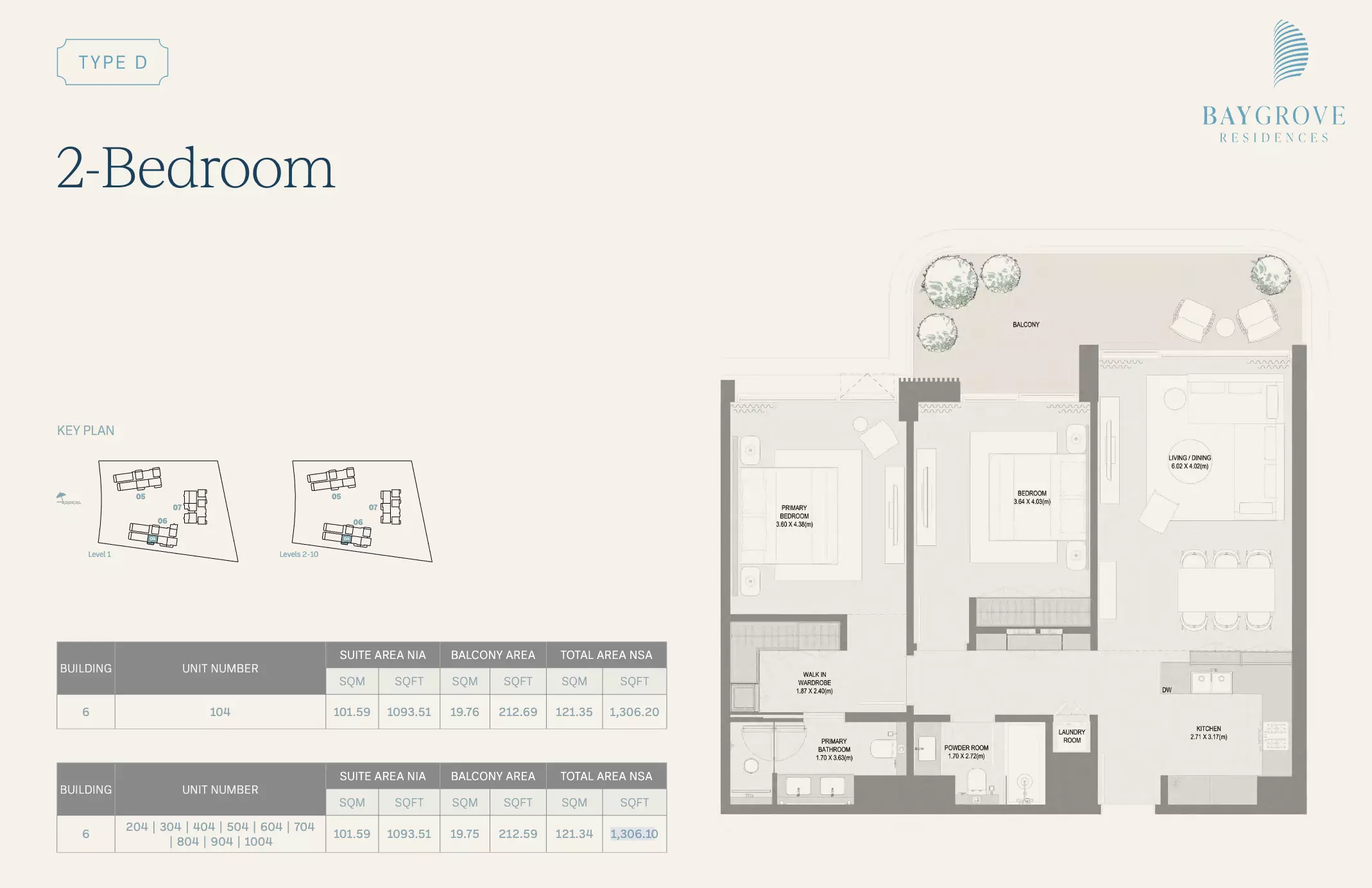 Bay Grove Residences Phase 3 Type D | 2-Bedroom, 2 beds