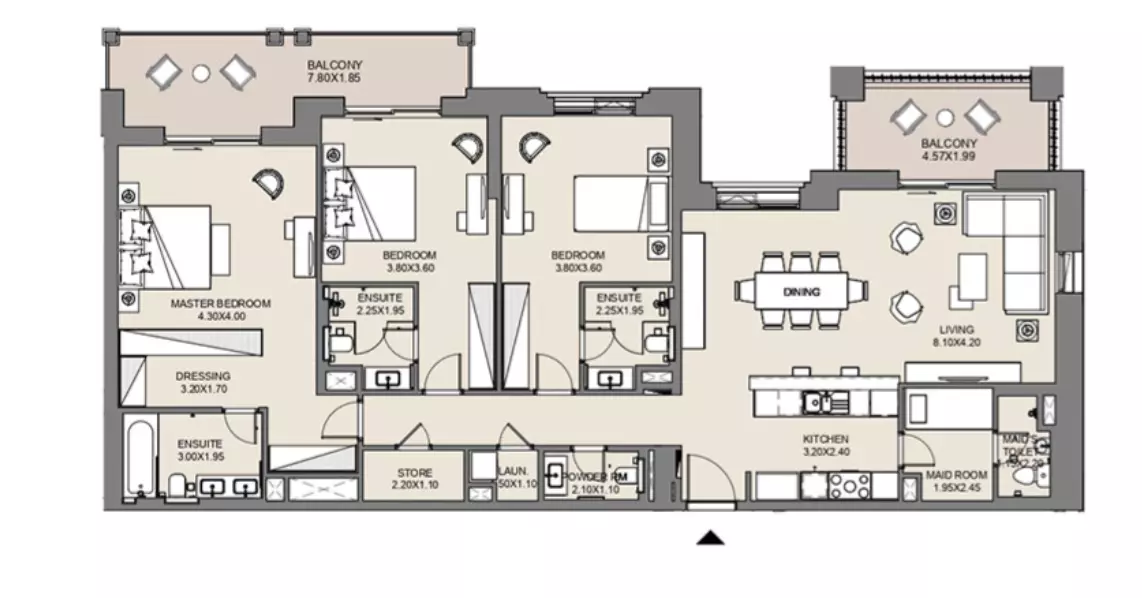 Al Jazi B4-Type A2, Level 4, 3 beds