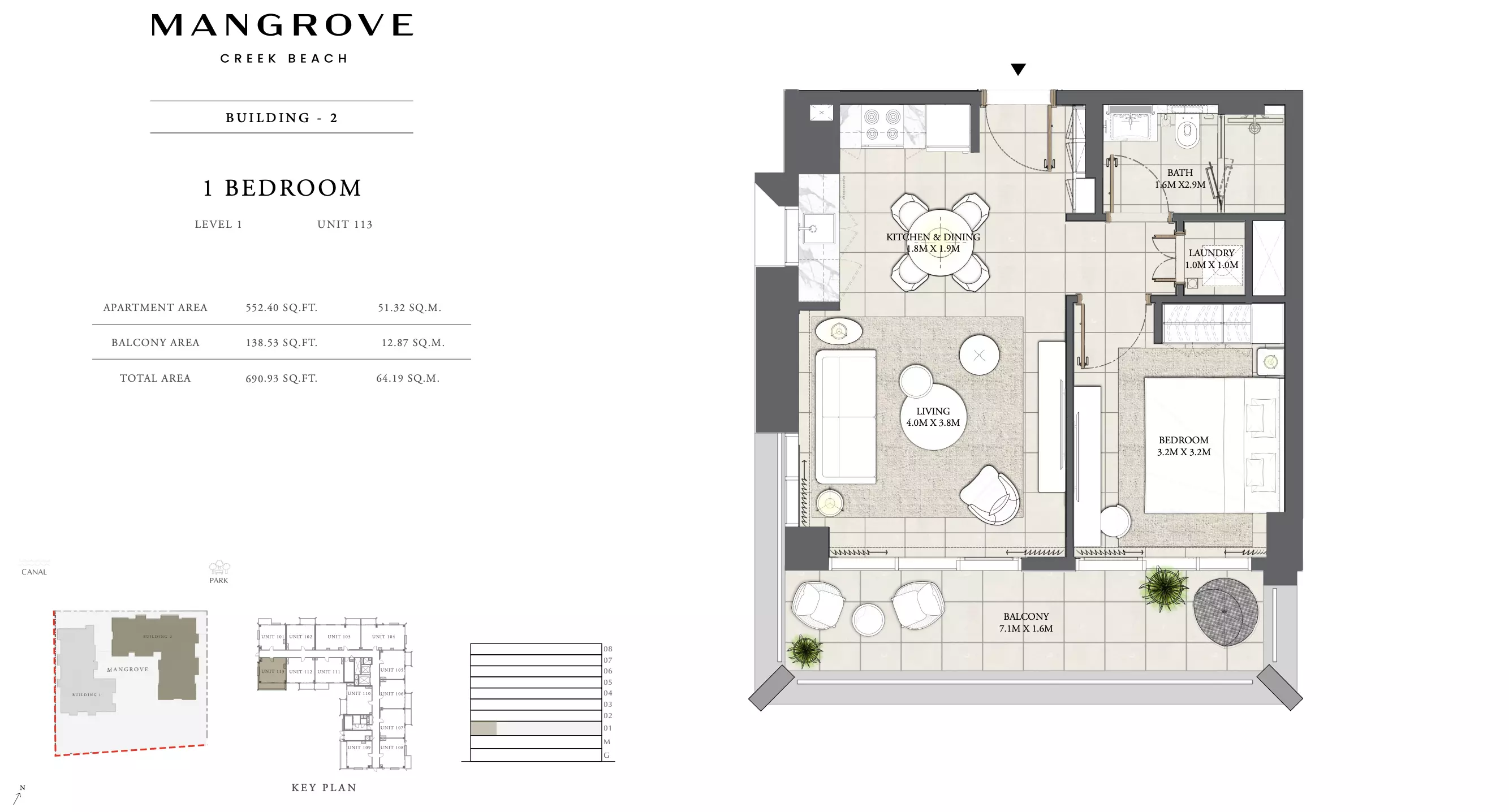 Mangrove By Emaar Unit 113 Building 2, 1 bed