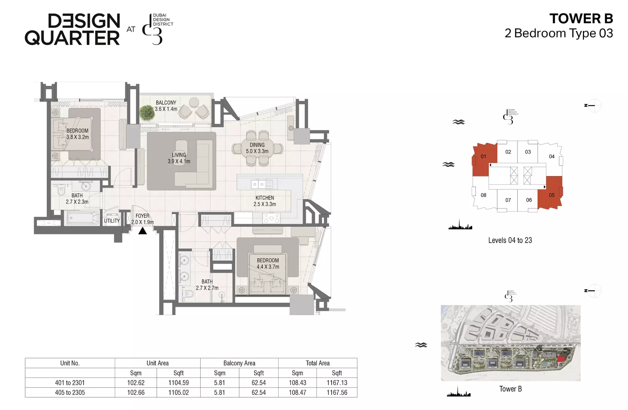Design Quarter Type 03 Variant 2, 2 beds