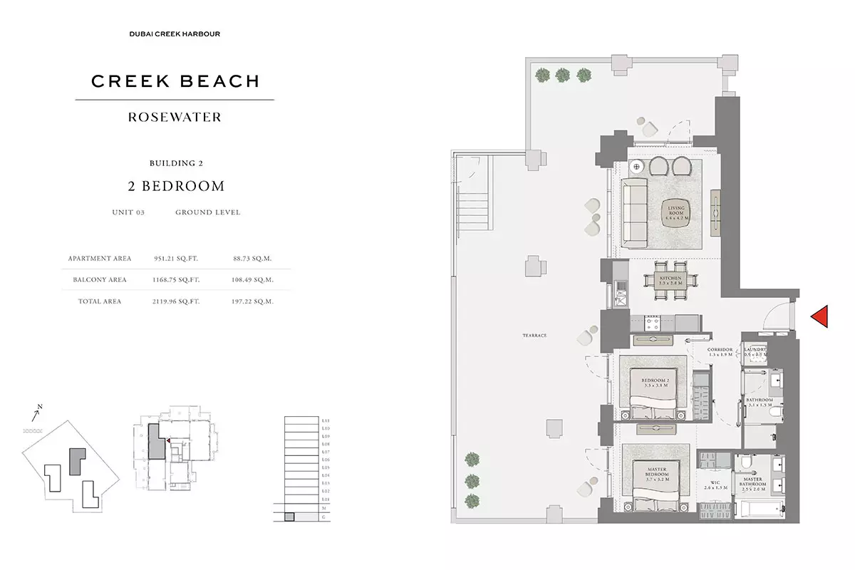 Creek Beach Rosewater B2-Type C, 2 beds