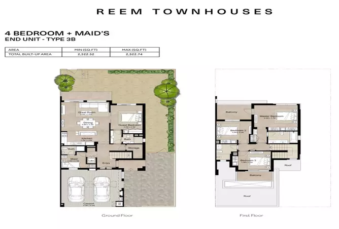 Reem Townhouses — 4BR floor plan