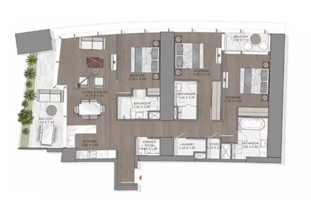 Safa Two Type 21, 3 beds