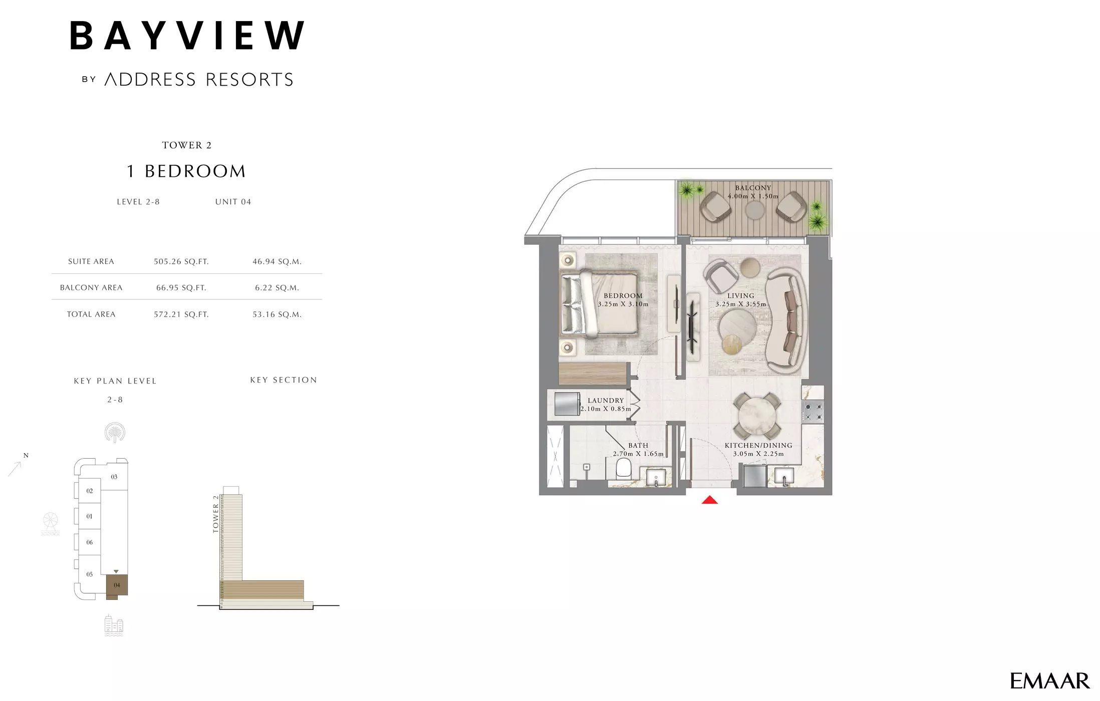 Bayview By Emaar Unit 4, Level 2-8, 1 bed
