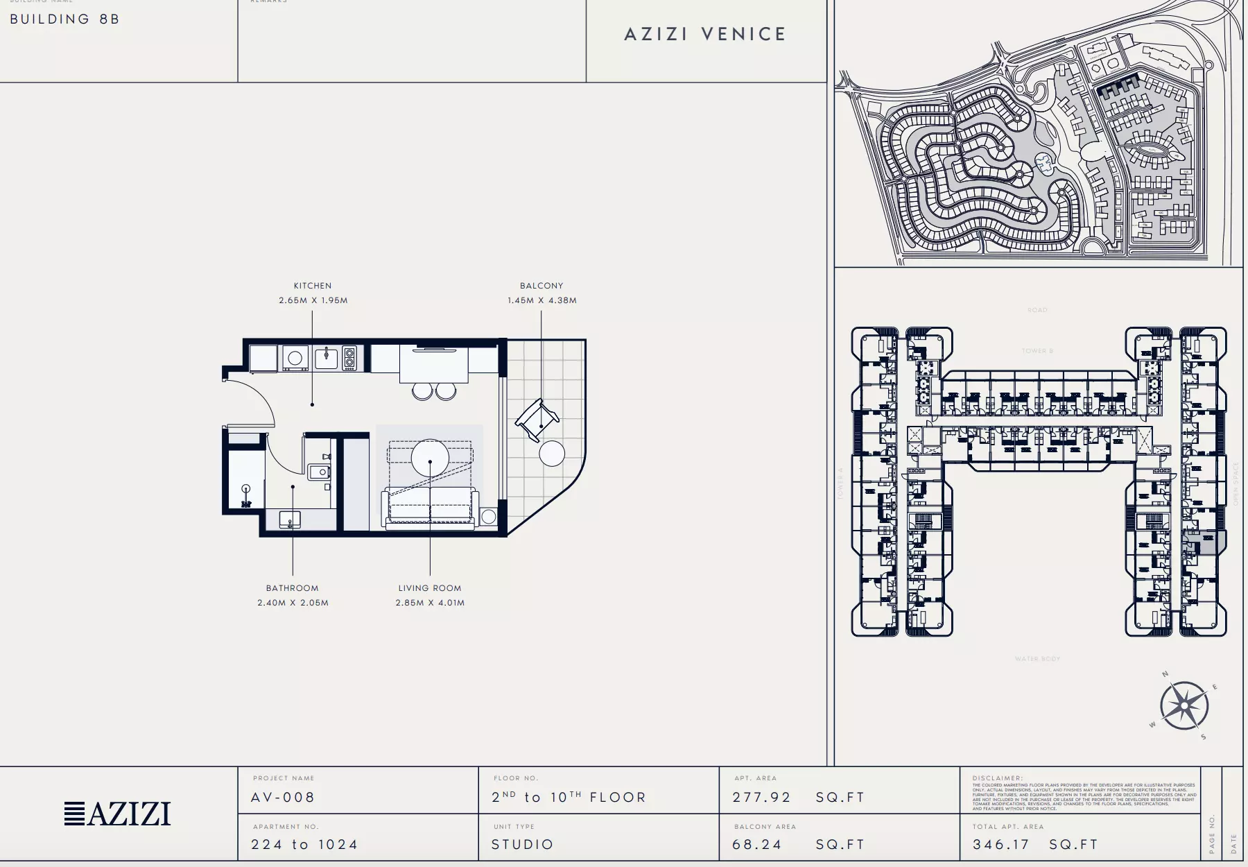 Azizi Venice 8 Type 224-Building B, studio