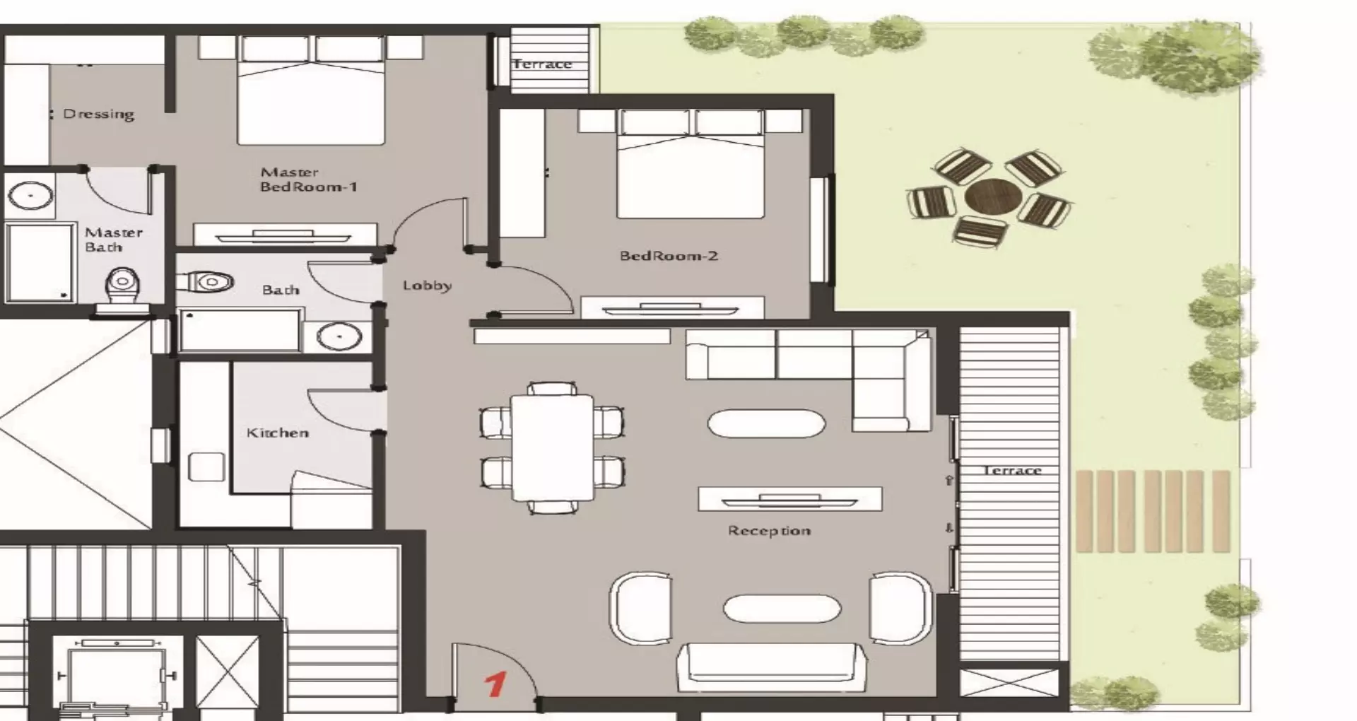 صورة مخطط ارضية الوحدة