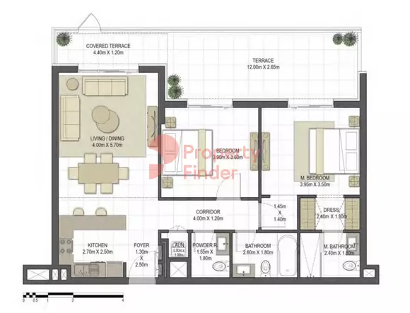 Aysha Residences By Eagle Hills Type B1, 2 beds