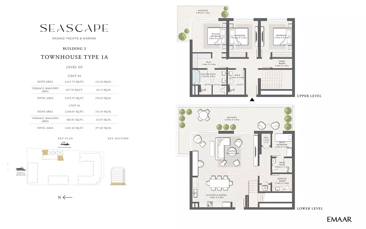 Seascape B2-Type 1A, Level GF, Unit 01, 3 beds