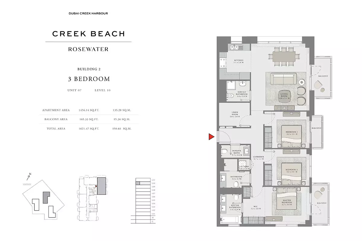 Creek Beach Rosewater B2-Type H, 3 beds