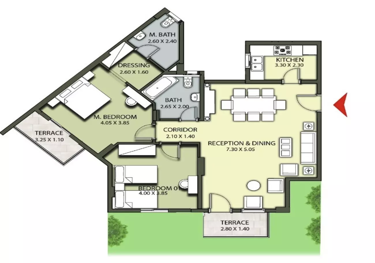 صورة مخطط ارضية الوحدة