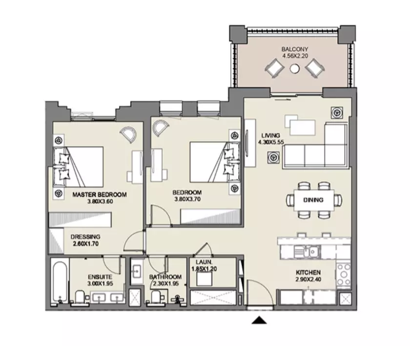Al Jazi B2-Type A4, Level 3,4,, 2 beds