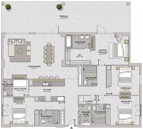 La Sirene Phase1 By Meraas Type 1, 4 beds