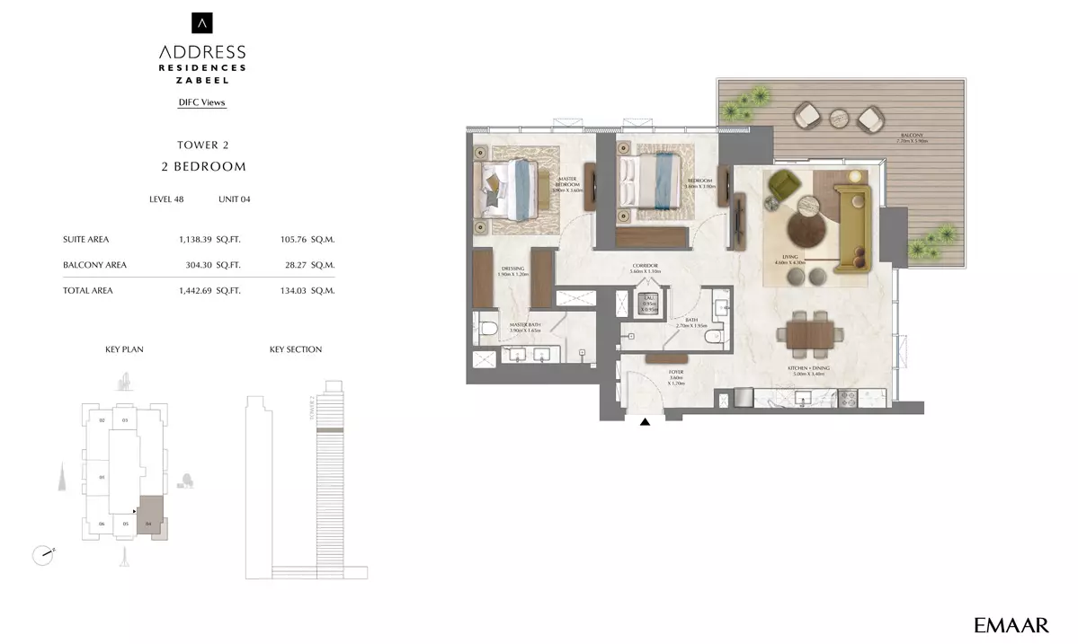 Address Residences Zabeel Unit 4, 2 beds