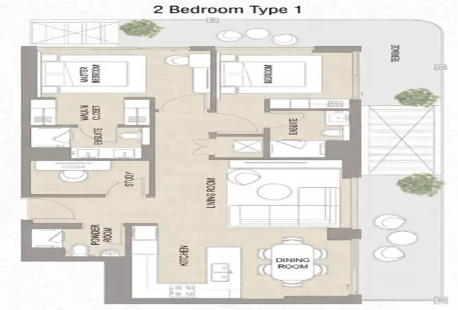 Soma Residences — 2BR floor plan