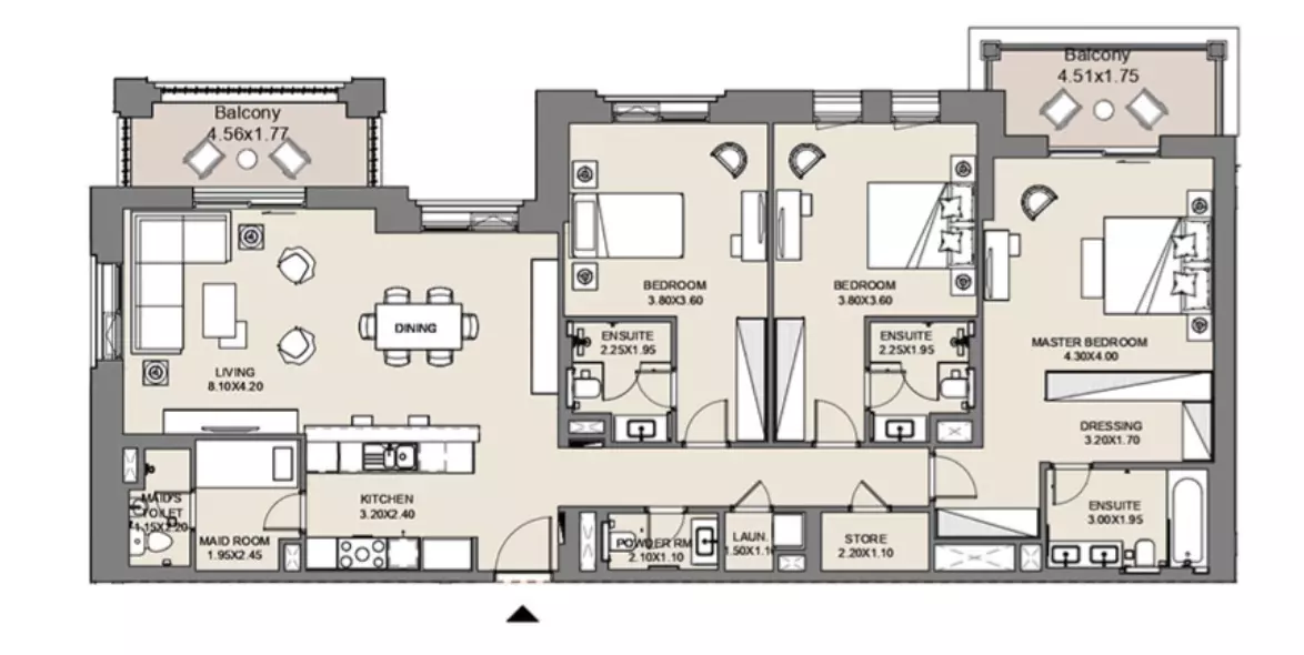 Al Jazi B4-Type A1, Level 3, 3 beds
