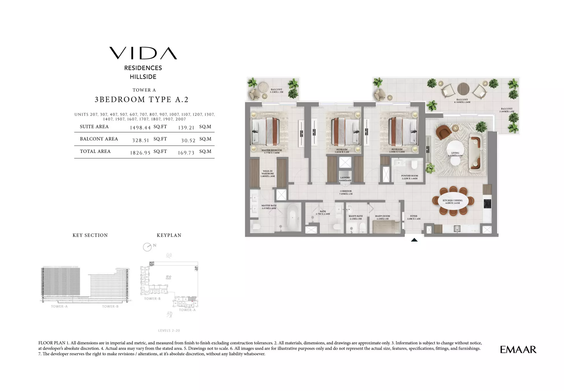 Vida Residences Hillside Type A-4-407, 3 beds