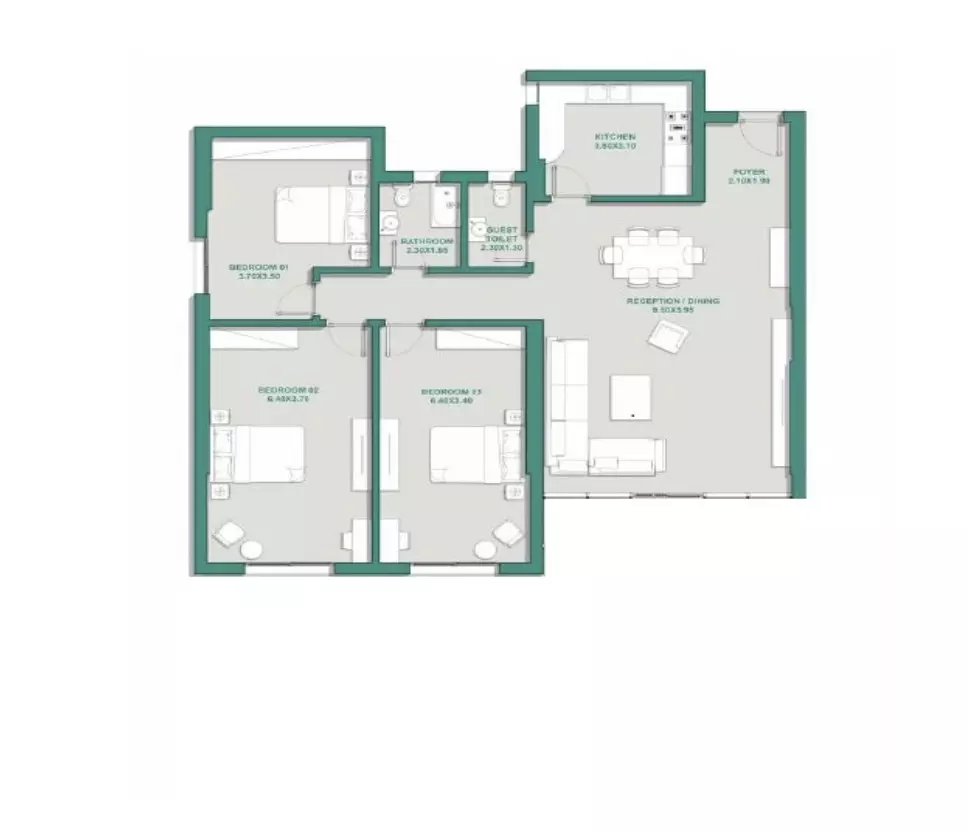 صورة مخطط ارضية الوحدة