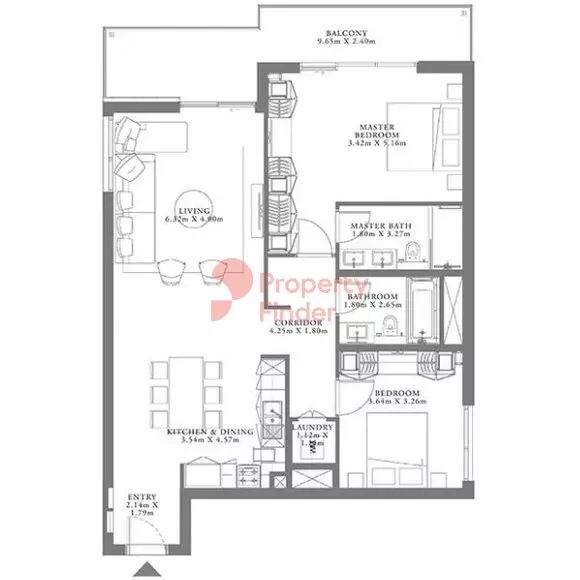 Seagate Type 3 Building 3 Unit 4 Level 2-6, 2 beds