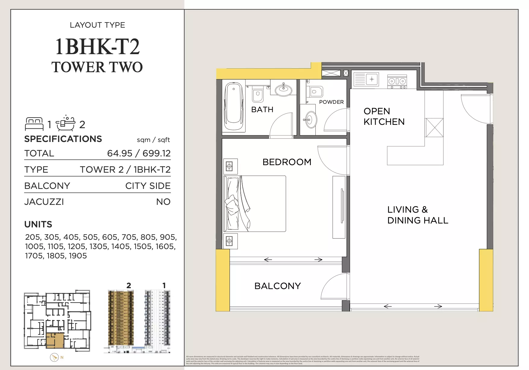Royal Regency Suites — 1BR floor plan