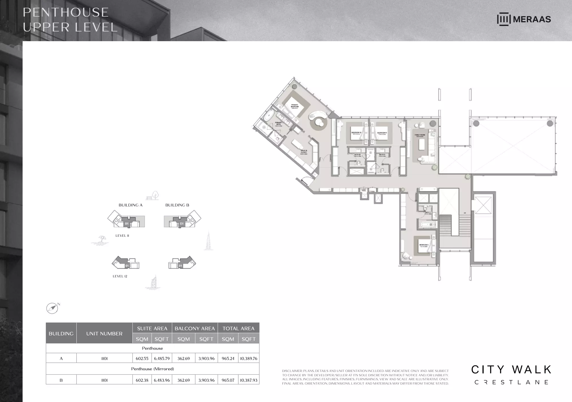 City Walk Crestlane Type A Mirrored Penthouse, 5 beds