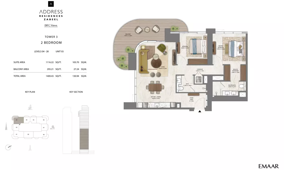 Address Residences Zabeel Unit 6, 2 beds