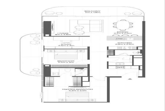 Liv Maritime — 2BR floor plan