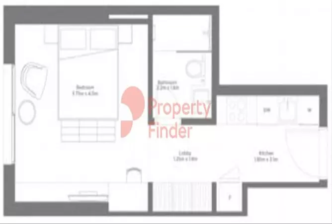 South Bay Residences — Studio floor plan