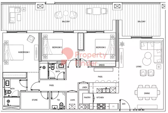 Kensington Waters Tower B Type C, 3 beds