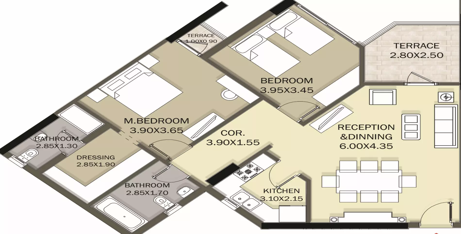 صورة مخطط ارضية الوحدة
