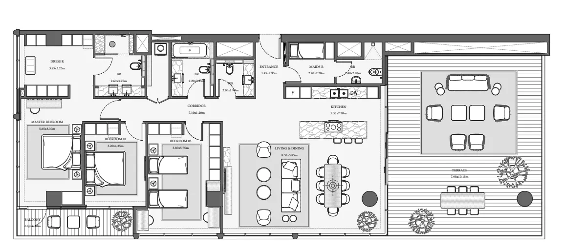 Verve City Walk Tower B-Type 3, 3 beds