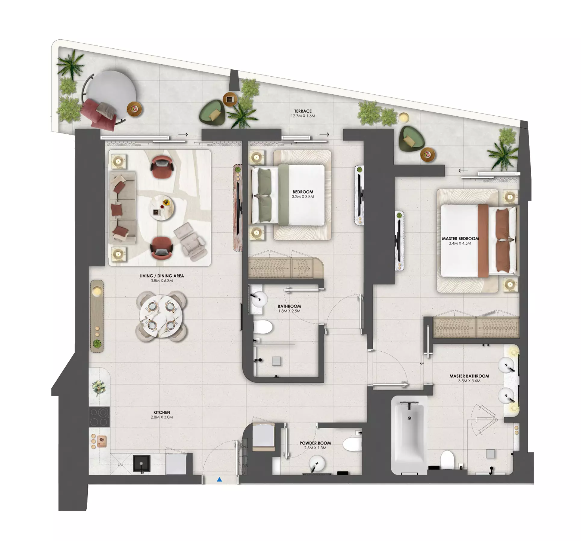 Orise — 2BR floor plan