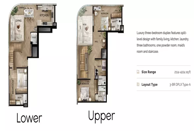Radiant Bridges — 3BR floor plan