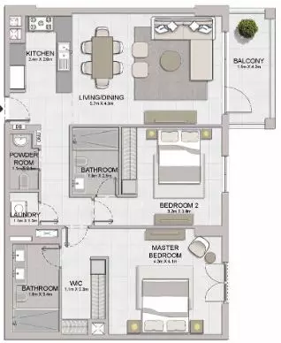 La Sirene Phase1 By Meraas Type 8, 2 beds