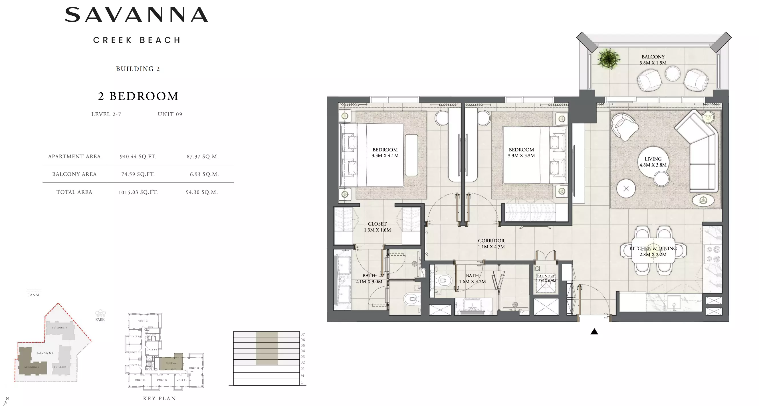 Savanna Level 2-7 - Unit 09, 2 beds