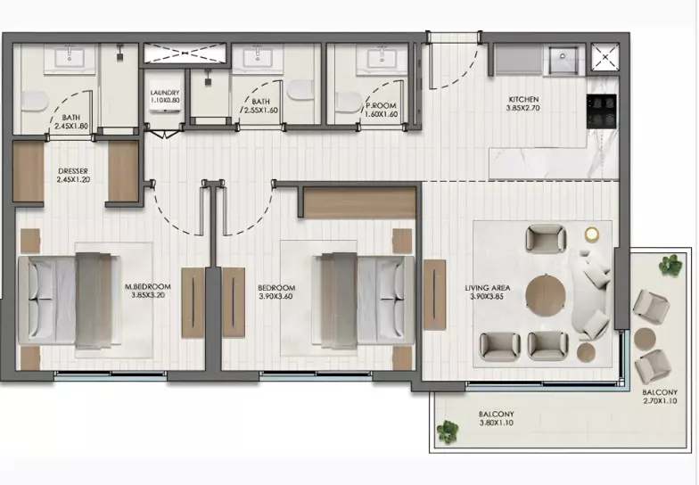 صورة مخطط ارضية الوحدة