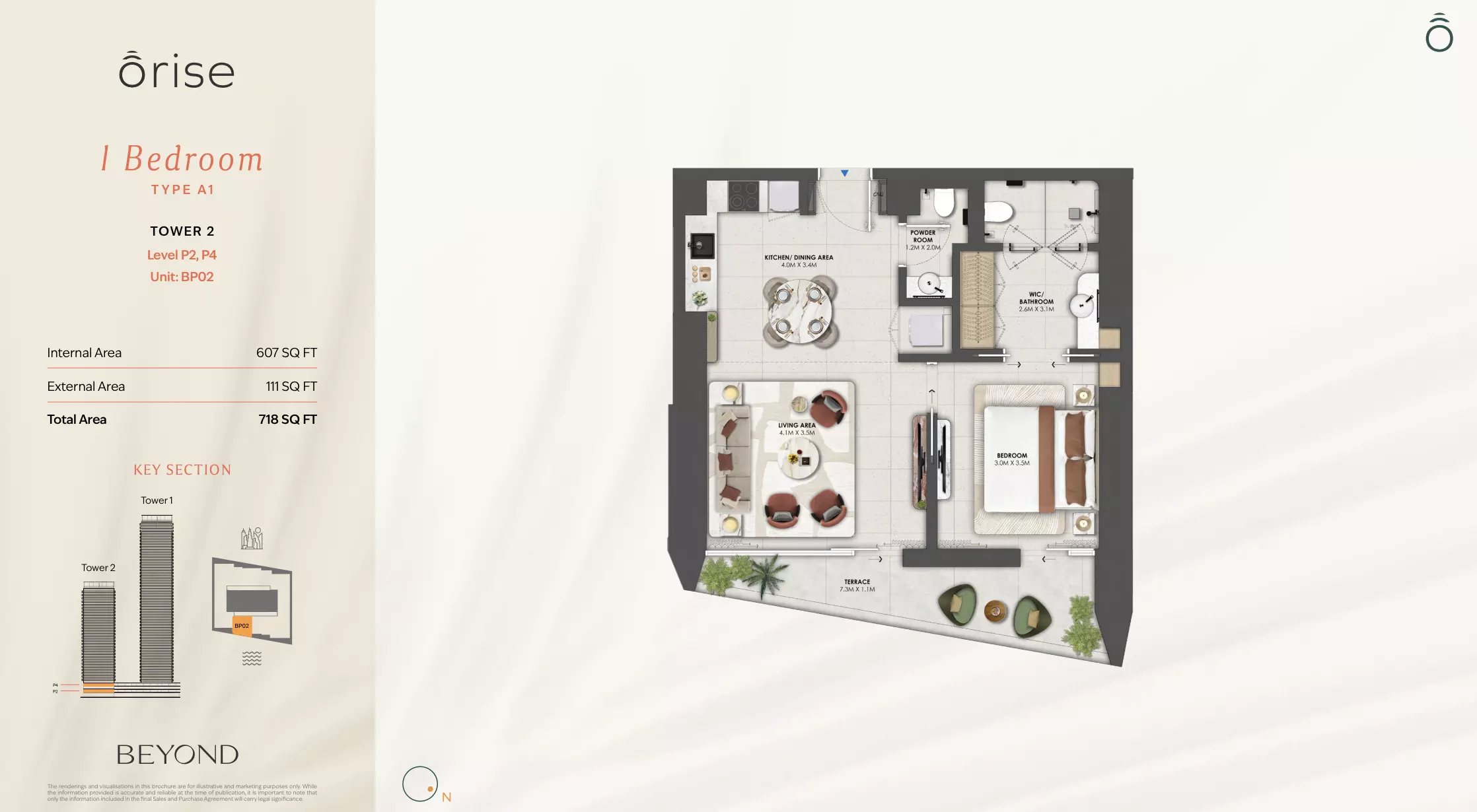 Orise by Beyond Type A1 - T2 - Level P2, P4, 1 bed