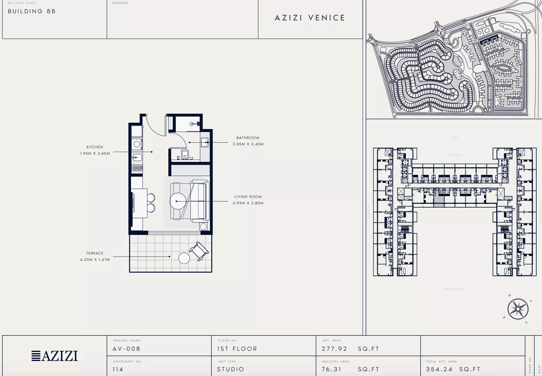 Azizi Venice 8 Type 114-Building B, studio
