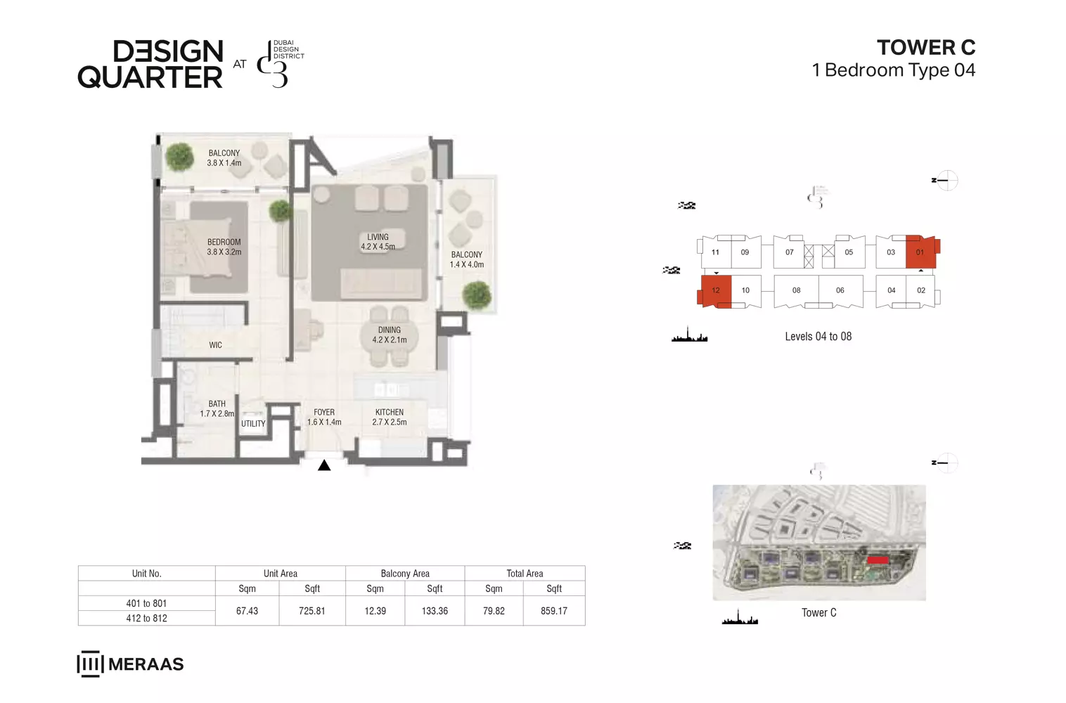 Design Quarter Building C _ Type 04, 1 bed