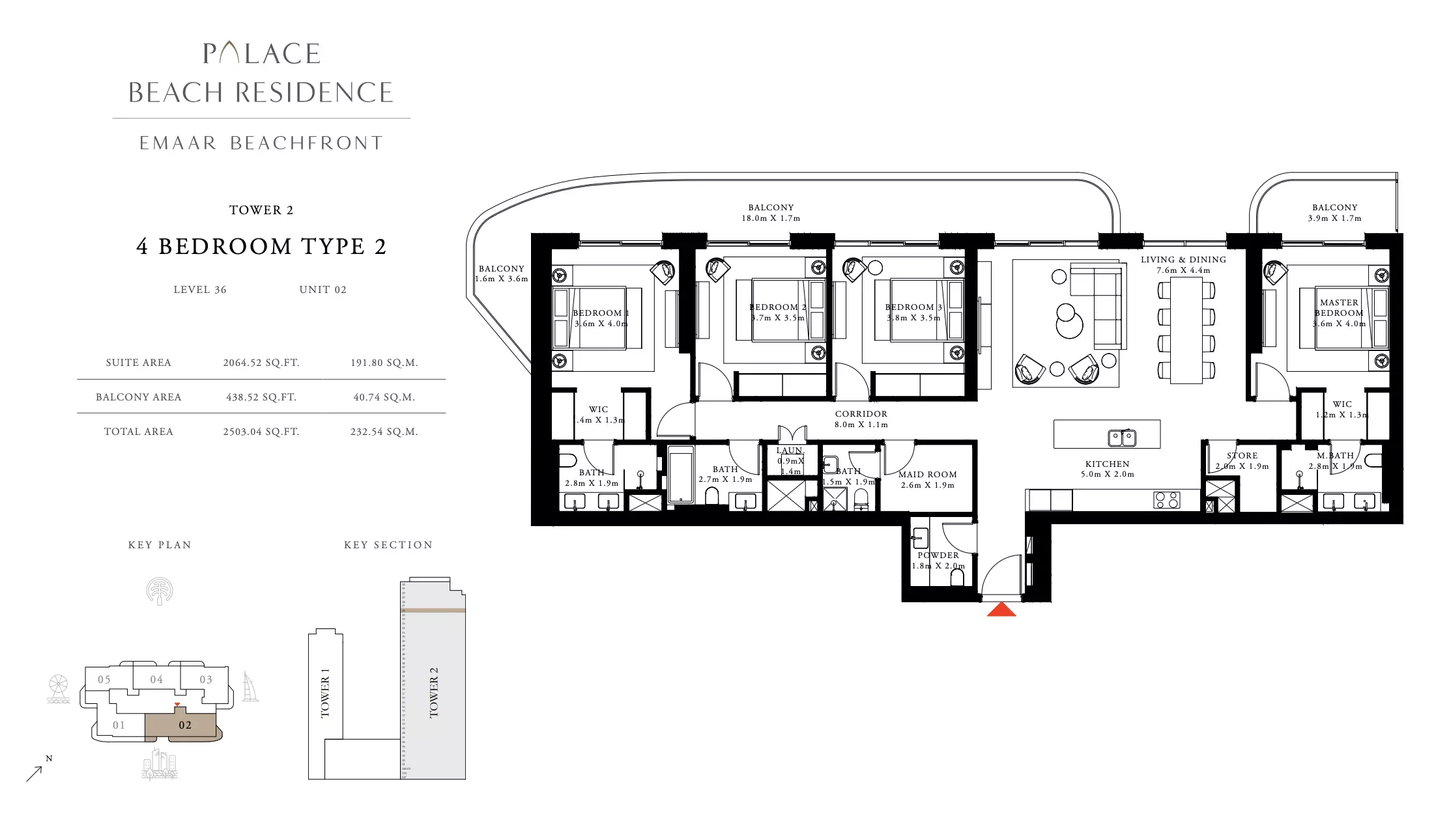 Palace Beach Residence Type 2, 3 beds