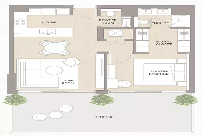 Soma Residences — 1BR floor plan