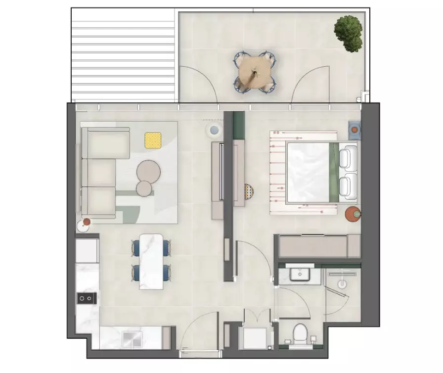 صورة مخطط ارضية الوحدة